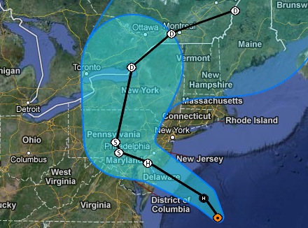llegada rastro Costa Hurricane Sandy on Path for NJ - Data Center for Genesis...