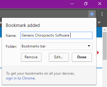 bookmark Genesis Chiropractic Software